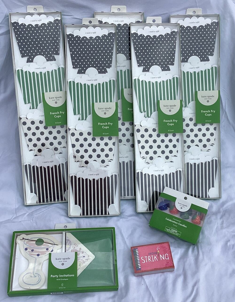 Kate Spade Hostess Set | Bundled Party Invites, Candles, Matches & Snack Cups